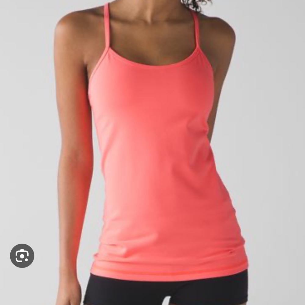 Lululemon Power Y tank in electric coral